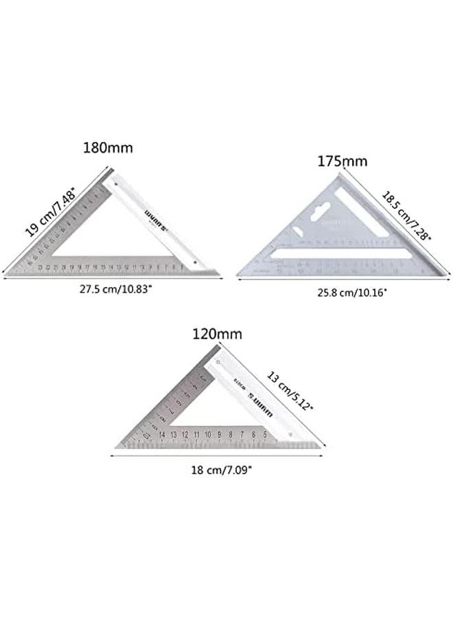 175 ملم مربع سرعة الألومنيوم سبائك حاكم زاوية منقلة للنجارة والخياطة - Image 5