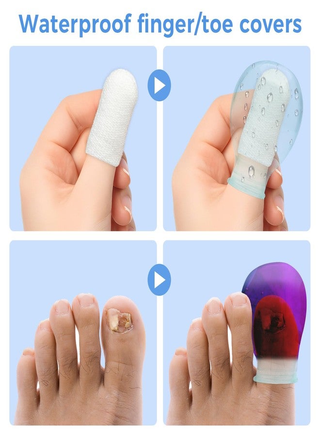KCMOSGI Waterproof Toe Cover, Finger Waterproof Protectors,Silicone Finger Sleeve & Toe Covers,Durable and Reusable for Bathing, Pedicures, Manicures - Image 4