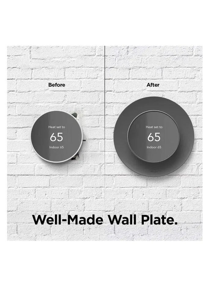 Elago - Satellite Wall Plate Cover Plus for Nest Thermostats 2020 / In-House Design / Easy Installation / Double coated for longevity - Charcoal Gray - Image 1