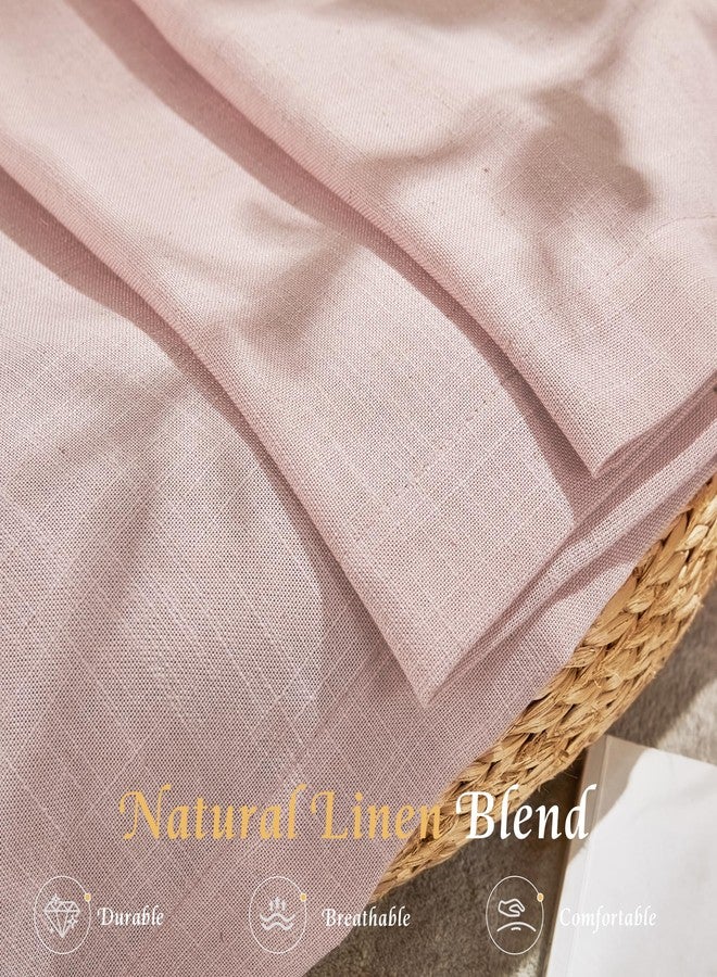 StangH Textured Linen Pink Curtains 84 inches Long, Thick Light Filtering Farmhouse Window Drapes Solid Privacy Semi Sheer Panels for Girls Bedroom Nursery, W55 x L84, 2 Panels - Image 3