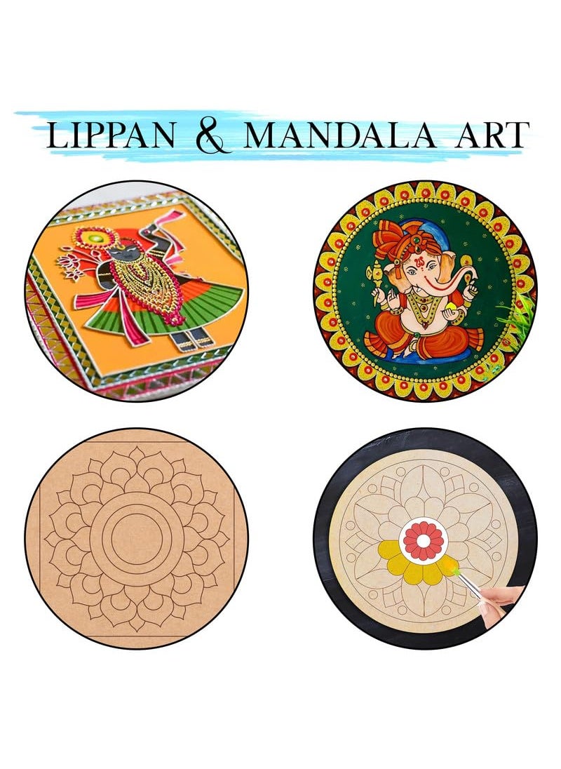 Eduway Eduway 12x18 Inch MDF Board Wood Sheet for Mandala Lippan Resin Art Craft 4mm Thick Pack of 1 Premium Cardboard Material for Artists Art and Craft Students Hard Cutout in Small and Large Sizes 30x45 cms  - Image 5