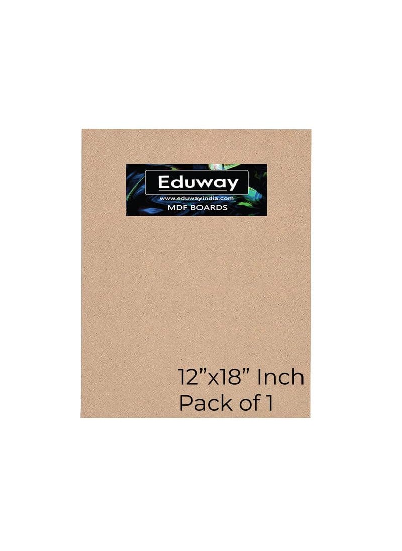 Eduway Eduway 12x18 Inch MDF Board Wood Sheet for Mandala Lippan Resin Art Craft 4mm Thick Pack of 1 Premium Cardboard Material for Artists Art and Craft Students Hard Cutout in Small and Large Sizes 30x45 cms  - Image 1