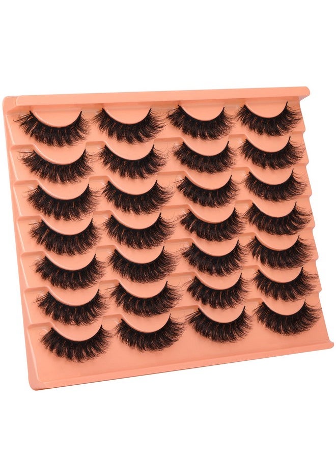 ALICROWN HAIR Short Lashes Natural Look False Eyelashes Thick Fluffy Faux Mink Lashes Pack Wispy Strip Fake Eyelashes Cat Eye Lashes That Look Like Extensions 14 Pairs Black  - Image 3