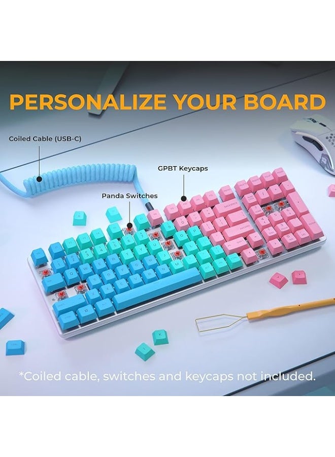 Glorious Gaming GMMK 2 Full Size (96%) Barebones (Frame Only) - Mechanical Gaming Keyboard Frame, Full Size (96%), Aluminium, Customisable, Per Key RGB, American/ANSI Layout - White - Image 5