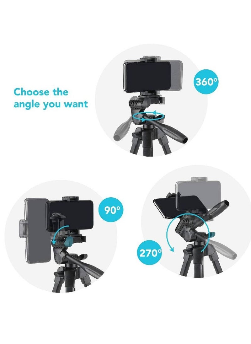 Flexible Tripod, Eocean 136cm Extendable Phone Tripod Stand with Carry Bag,Cell Phone Tripod with Wireless Remote,Universal Tripod for Video Selfie,iPhone Tripod Stand Travel Camera Tripod