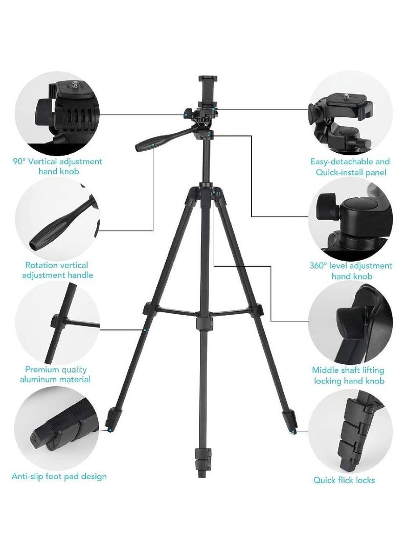 Flexible Tripod, Eocean 136cm Extendable Phone Tripod Stand with Carry Bag,Cell Phone Tripod with Wireless Remote,Universal Tripod for Video Selfie,iPhone Tripod Stand Travel Camera Tripod