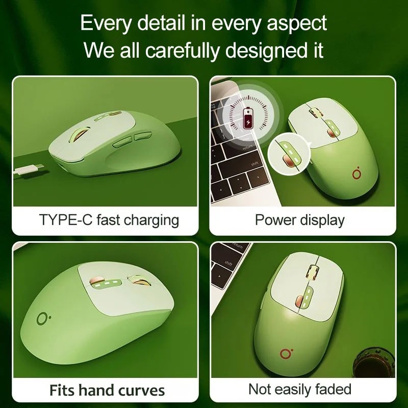 Eweadn ماوس Eweadn Wireless Office Mouse, 1600 Dpi, 2.4G and Bluetooth, Rechargeable, Silent, Type-C, for Home, Gaming, Laptop, Desktop PC - Image 5