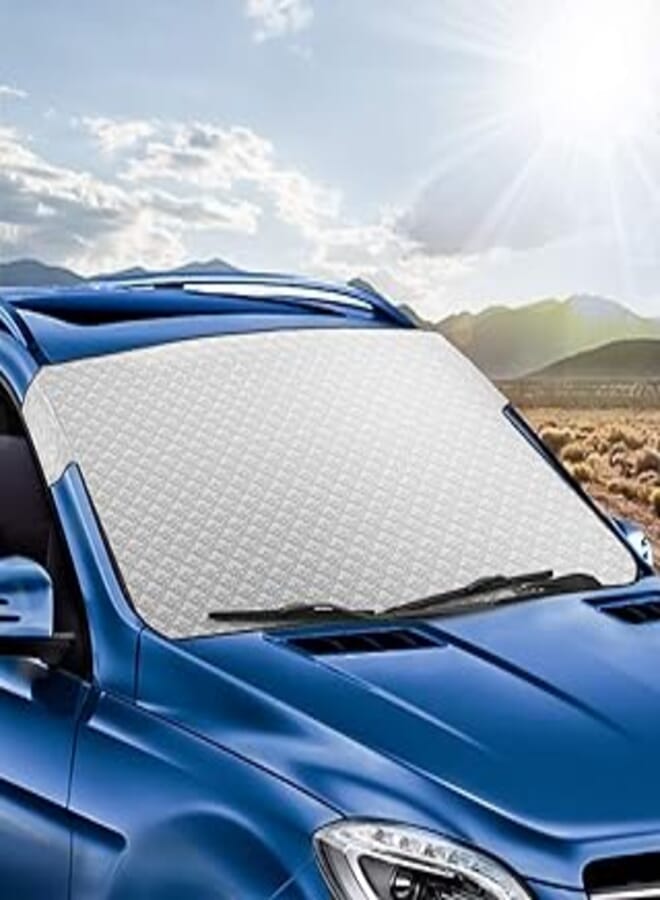 YOSHOP Car Cover Foldable Windshield Windscreen Car Cover for Car Windshield, Protect Vehicle from Water, Dust, Frost, Sun and UV Rays in All Weather Conditions, Fits Various Sizes of Cars