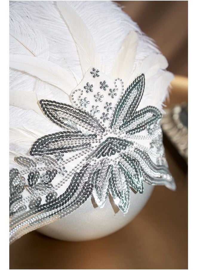 BABEYOND Carnival Feather Headpiece Showgirl Headband Women's Feather Pageant Headband 1920s Flapper Headband  - Image 3