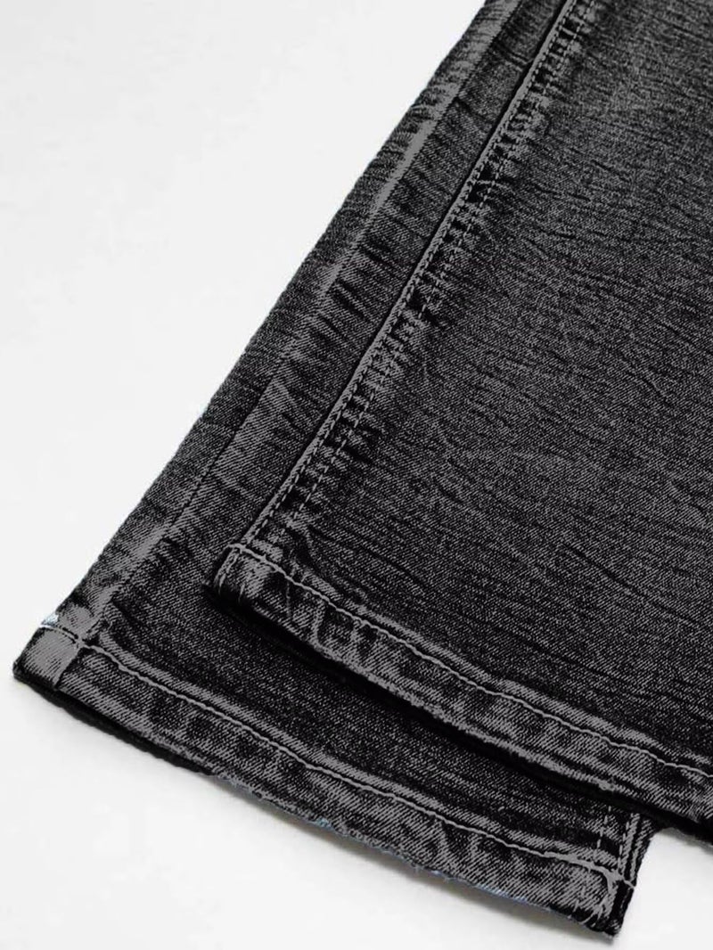 Flamingals Mid Rise Skinny Jeans for Women Trendy Wash Stretchy Butt Lifting Western Jeans with Pocket Back Black M - Image 5