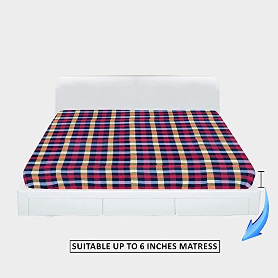 Wings Star Cotton Mattress Cover King Size - 78x72x6 Inches | Protector with Zipper Chain | Bed Cover, Yellow - Image 3