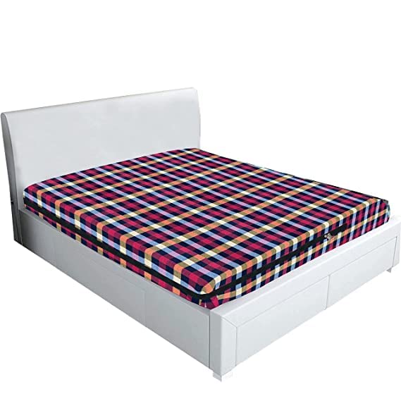 Wings Star Cotton Mattress Cover King Size - 78x72x6 Inches | Protector with Zipper Chain | Bed Cover, Yellow - Image 4