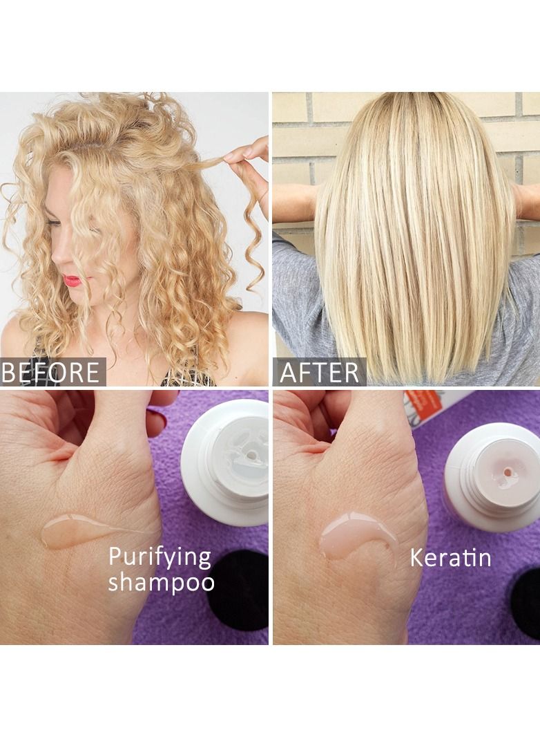 PURC 100 مللي علاج الكيراتين الدائم الفورمالين منتجات استقامة الشعر تنظيف الشامبو تنعيم مكيف العناية بالشعر المجعد 12% - Image 2