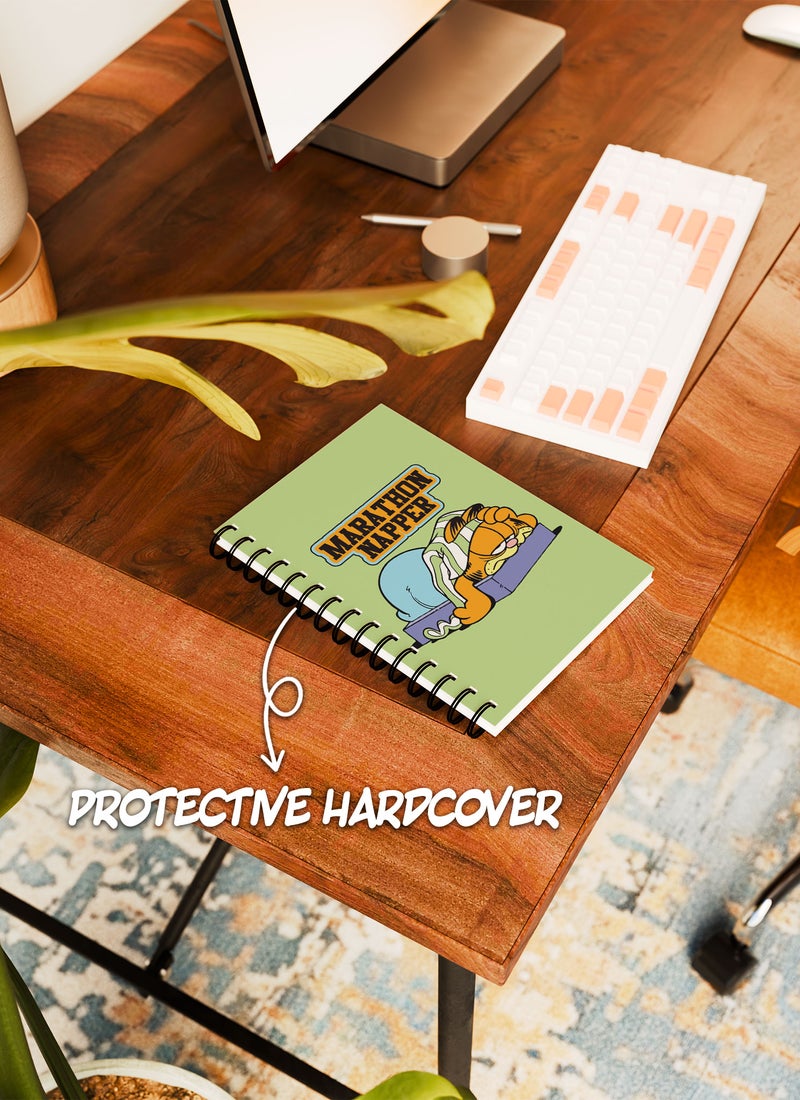 LOUD UNIVERSE Wirebound Spiral Notebook Napping Lazy Garfield Marathon Napper Lined Writing Journal - Image 4