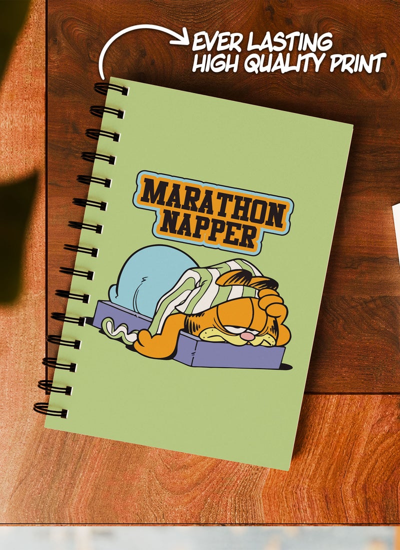 LOUD UNIVERSE Wirebound Spiral Notebook Napping Lazy Garfield Marathon Napper Lined Writing Journal - Image 2
