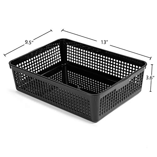 Aebeky A4 Size Plastic Paper Storage Trays,Desktop File Organizer Baskets,6-Packs (Black) - Image 2