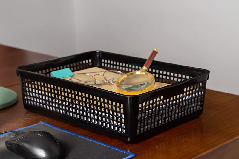 Aebeky A4 Size Plastic Paper Storage Trays,Desktop File Organizer Baskets,6-Packs (Black) - Image 5