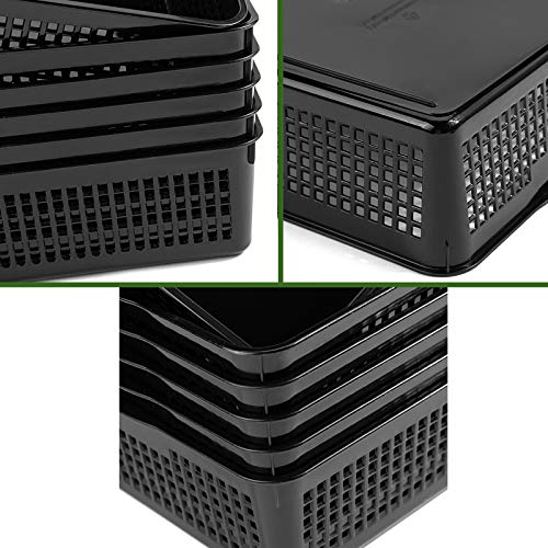 Aebeky A4 Size Plastic Paper Storage Trays,Desktop File Organizer Baskets,6-Packs (Black) - Image 3