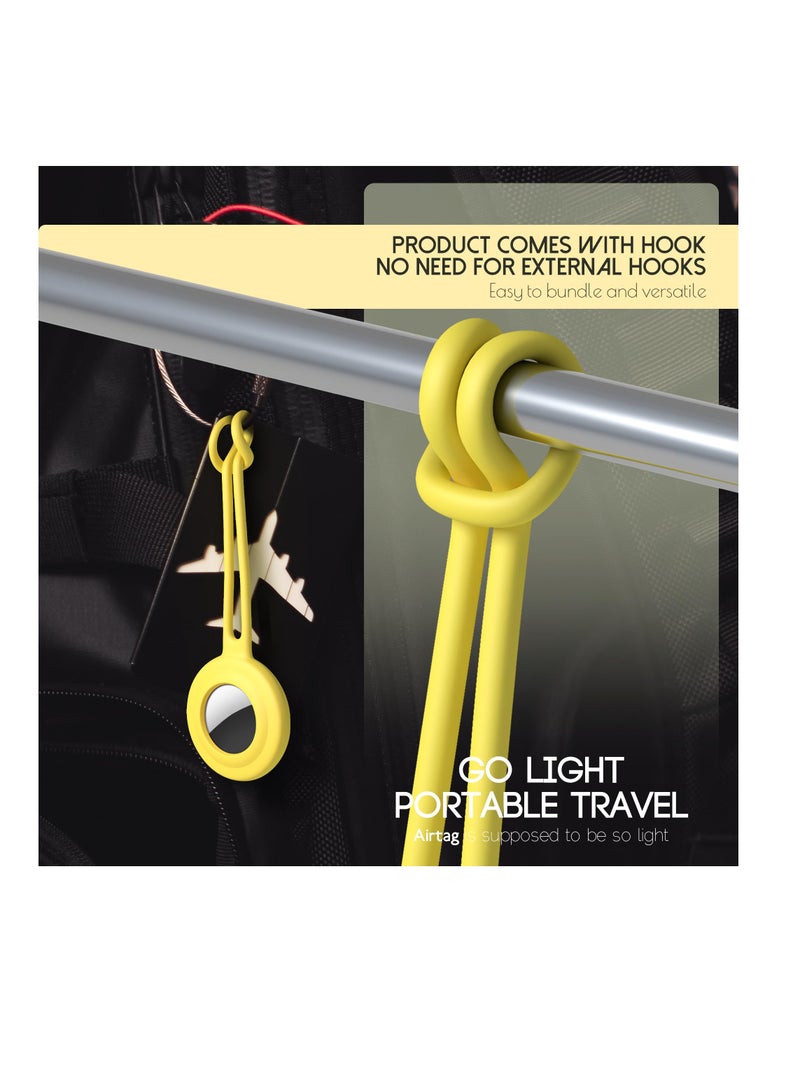 SYOSI 5 Pcs Airtag Holder, Silicone Air Tag Keychain Accessories Compatible for Apple Airtag, Protective Airtags Device for Car Keys, Wallet, Luggage, Cat, Dog, Pets (Multi-Color) - Image 5