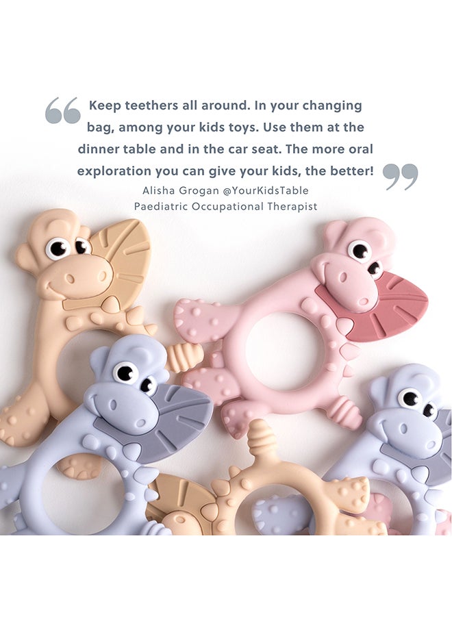 bibado - Dotty The Dinosaur™ Multi-Sensory Teether Designed To Strengthen And Develop Mouth Muscles Suitable For 3 Months And Above - Mist - Image 1