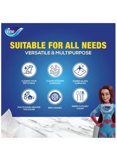 Fine Super Towel Pro, Highly Absorbent, Sterilized 3 Ply 60 Sheets (Pack Of 12 )  - Image 2
