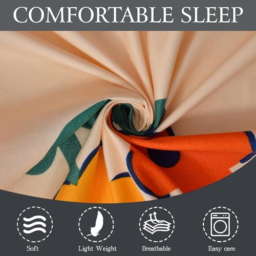 FRESH FROM LOOM Cartoon Wrinkle Free Glace Cotton Bedsheet for Kids Single Bedsheet with 1 Pillow Cover (60x90 Inches/Good Day/Pale Color/Boys Girls Room), Multicolor, 144 TC - Image 2