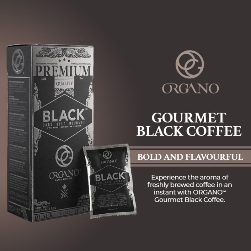 ORGANO Gourmet Black Coffee, 100% Certified Ganoderma Lucidum (30 Sachets) - Image 2