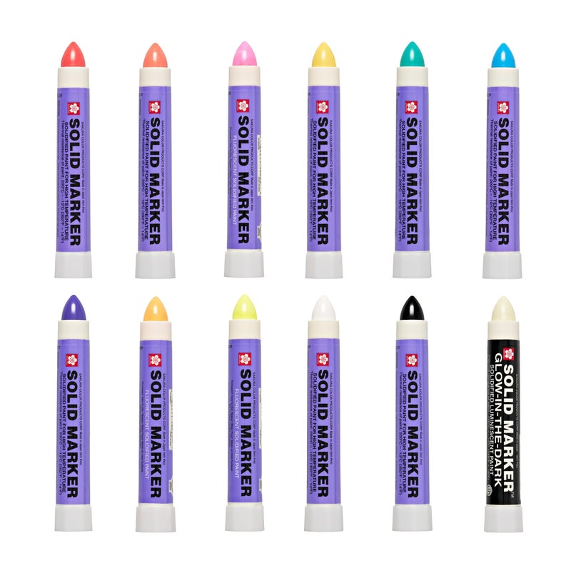 SAKURA SOLID MARKER SAKURA Solid Paint Markers 11 Permanent 1 GlowintheDark Paint Marker Pens For Window Wood Glass Assorted Colors 12 Pack - Image 2