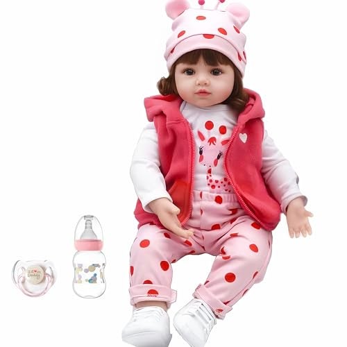 CHAREX Realistic Baby Doll Reborn Baby Dolls Girl 18 inch Lifelike Newborn Baby Real Life Baby Dolls Reborn Toddler with Full Set Accessories Handmade Gift for Children Age 3 and Collectors - Image 5