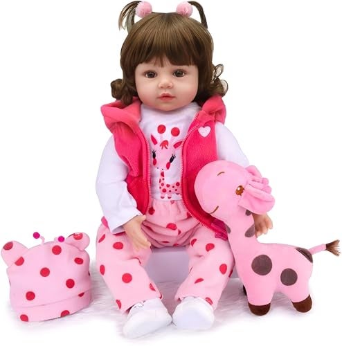 CHAREX Realistic Baby Doll Reborn Baby Dolls Girl 18 inch Lifelike Newborn Baby Real Life Baby Dolls Reborn Toddler with Full Set Accessories Handmade Gift for Children Age 3 and Collectors - Image 1