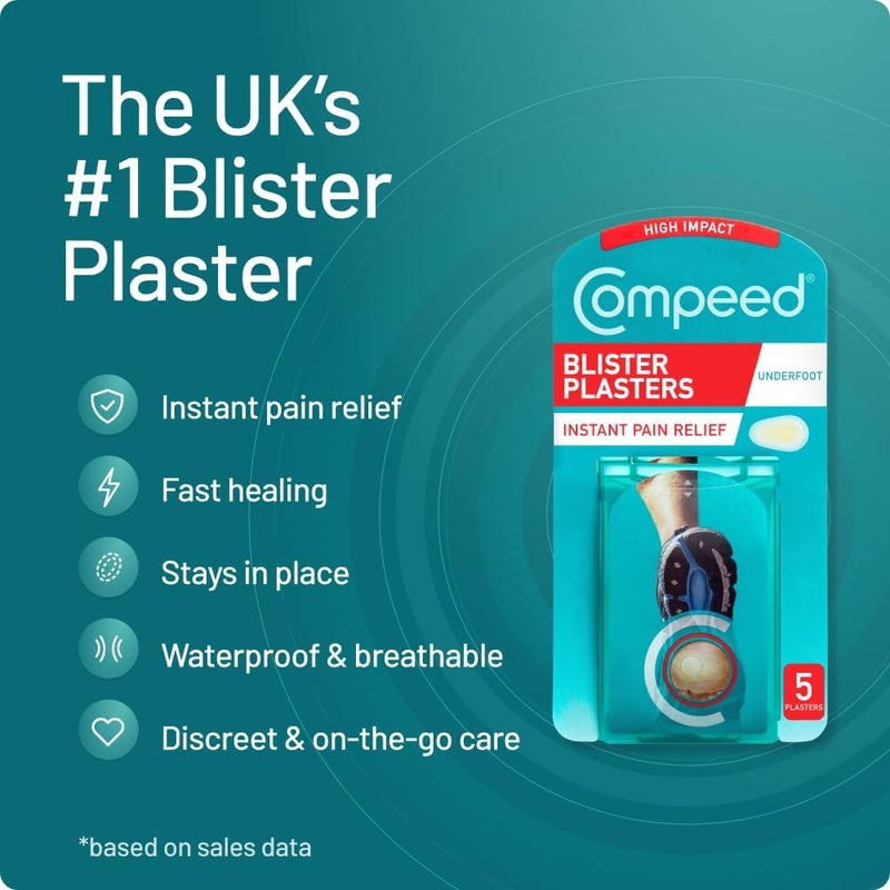 Compeed Sports Underfoot Blister Plasters, 5 Pieces, one size - Image 3