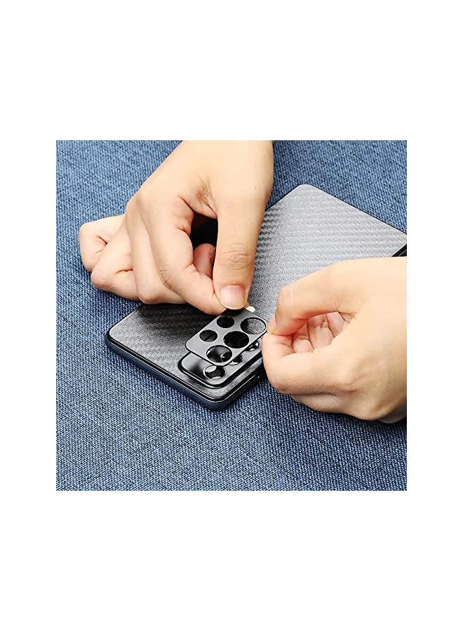 Ibywind [Pack Of 2] Screen Protector For Samsung Galaxy A52S 5G/A52 5G/4G,With Metal Camera Lens Protector,Back Carbon Fiber Skin Protector,Including Easy Install Kit - Image 4