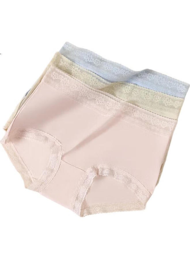 Hongdou Women'S Underwear, 7A Antibacterial Silk Gusset, 60S Modal Soft Elastic Lace Trim Triangle Panties, 3-Pack, New Spring And Summer Collection - Image 1