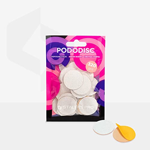 STALEKS PRO Expert PODODISC L Disposable Abrasives for Foot File 320 Grit 50 Pcs Abrasive Files for Polishing LongTerm Smoothness on Pedicure Discs - Image 1