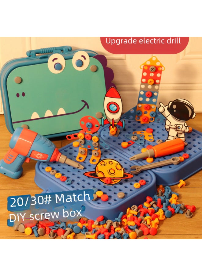 مجموعة أدوات مفك براغي واقعية، لعبة مثقاب كهربائي للأطفال، مفك براغي إصلاح يدوي، مجموعة أدوات تعليمية للأولاد - اللون: 【وحيد القرن】 صندوق أدوات 460 قطعة (بدون مثقاب كهربائي) - Image 4
