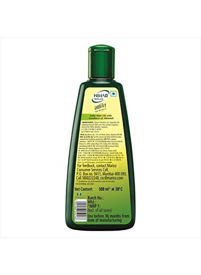 Nihar Naturals - Shanti Badam Amla Hair Oil, 500ml - Image 1