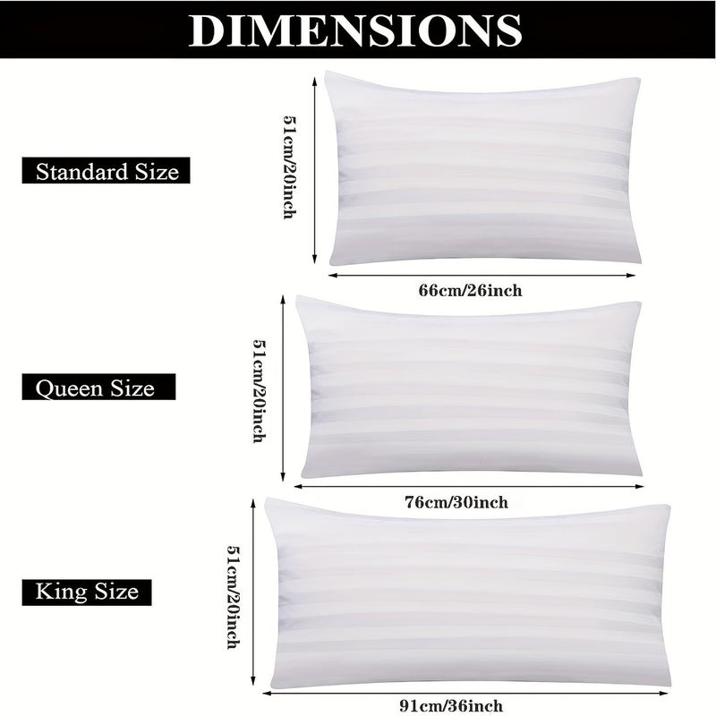 Pillow Protectors With Zipper 2 Pack 18x18 Inch Soft Breathable Stripe Weave - Image 3
