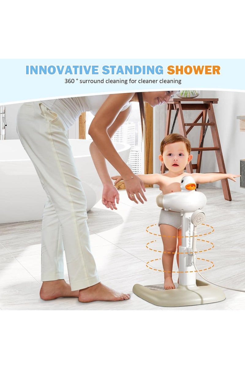 سابو حامل استحمام للأطفال 2 في 1، حامل استحمام للأطفال قابل للتعديل الارتفاع، حامل استحمام قائم بقاعدة ومقعد مانعين للانزلاق، مضاد للانقلاب، قابل للطي، مساعد استحمام محمول. - Image 3