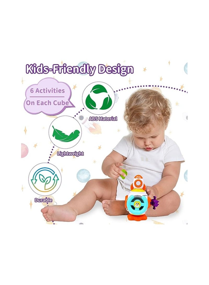 SOLARAE Busy Cube Baby Toys, for 1 Year Old, 6-in-1 Montessori Toys Toddler Busy Board, Toddler Car Fidget Toys Early Education Sensory Toys for Babies 12+ Months Boy Girl, Gripping Ability Training(1 Pack) - Image 3