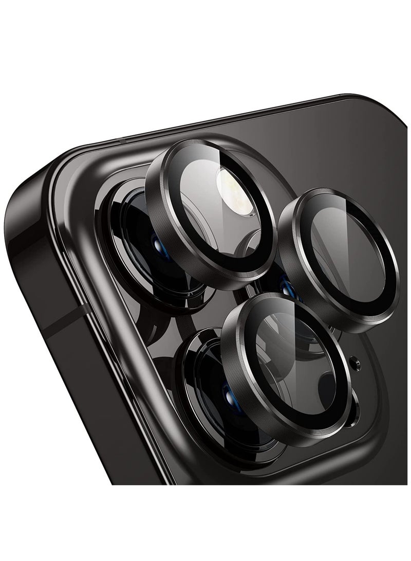 iPhone 14 Pro/iPhone 14 Pro Max Camera Lens Protector,[Night Shooting Mode] HD Tempered Metal Glass Camera Screen Protector Cover Film Accessories, Black - Image 1