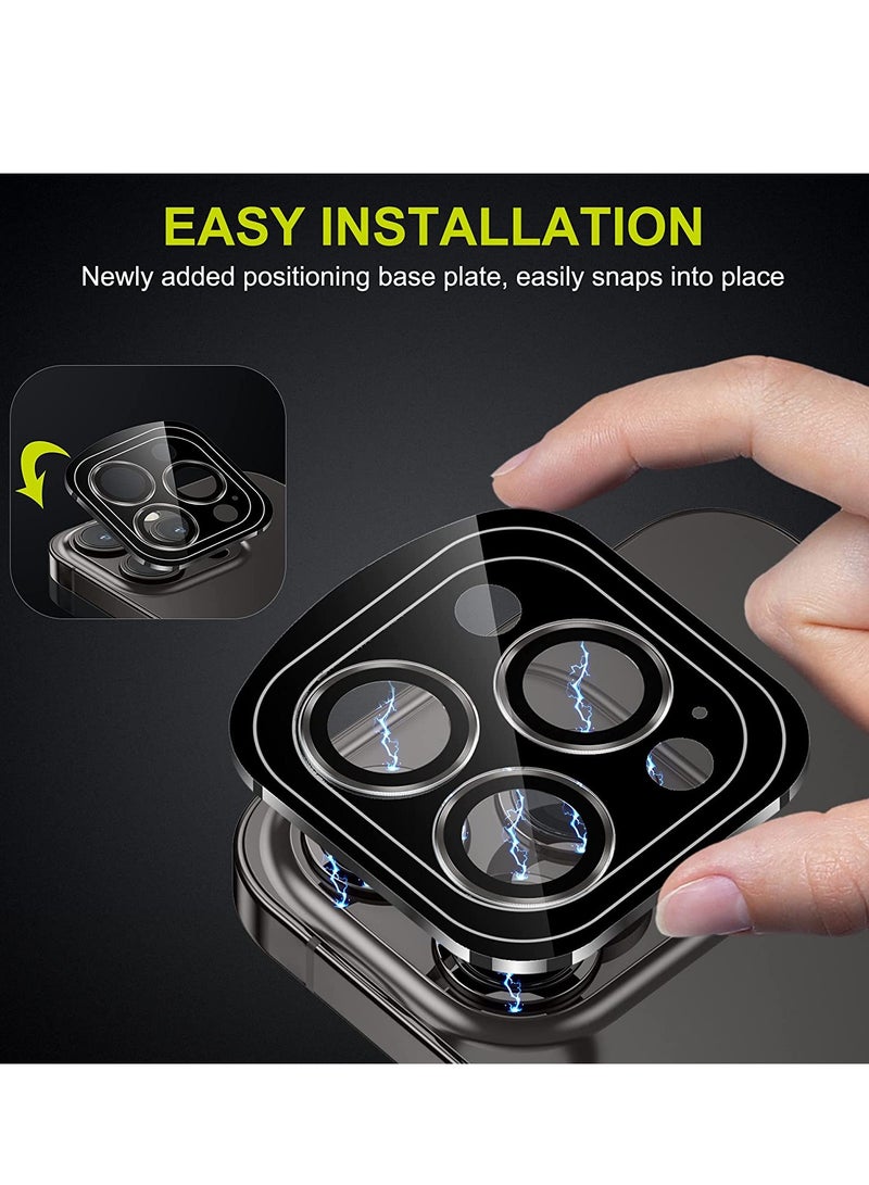 iPhone 14 Pro/iPhone 14 Pro Max Camera Lens Protector,[Night Shooting Mode] HD Tempered Metal Glass Camera Screen Protector Cover Film Accessories, Black - Image 3