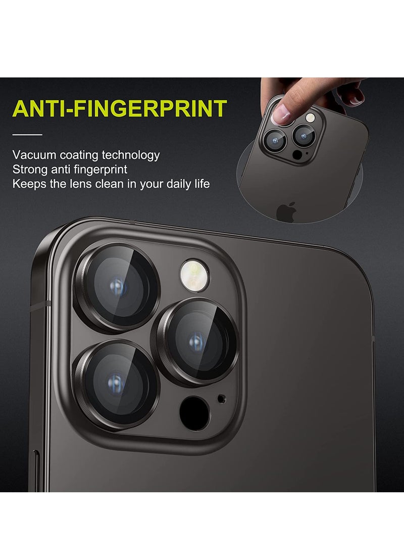 iPhone 14 Pro/iPhone 14 Pro Max Camera Lens Protector,[Night Shooting Mode] HD Tempered Metal Glass Camera Screen Protector Cover Film Accessories, Black - Image 4