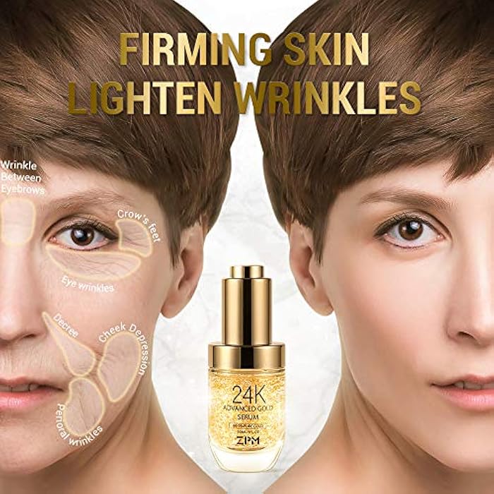 ZPM 24K Gold Anti Aging Face Serum Moisturizer Enriched with Vitamin C Serum, Hyaluronic Acid, Vitamin E Cream for Day and Night Wrinkle Reduction, Re-Activate Skin Youth (1FL.OZ) - Image 4