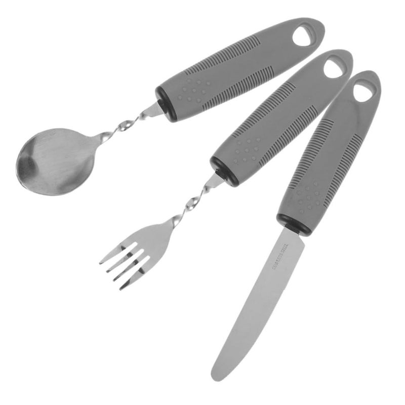 Adaptive Non Slip Utensils For Elderly Disabled Ergonomic Grip TPR Self Feeding - Image 2