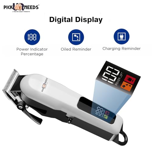 Pick Ur Needs Professional Hair Cutting Machine Rechargeable Hair Clipper/Trimmer For Men With LED Smart Display Shaver For Men - Image 4