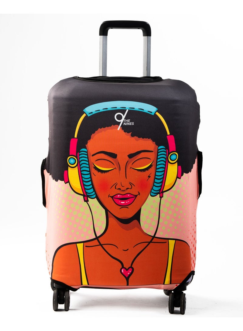 THE NINES LUGGAGE COVER "AFRO GIRL" -M (22-24 inch) - Image 1