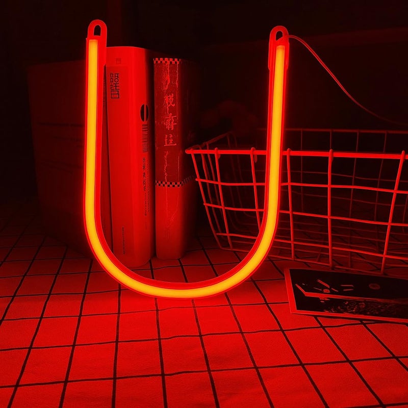 Horoof Home إضاءة نيون LED حمراء على شكل U من هروف المنزل - Image 1