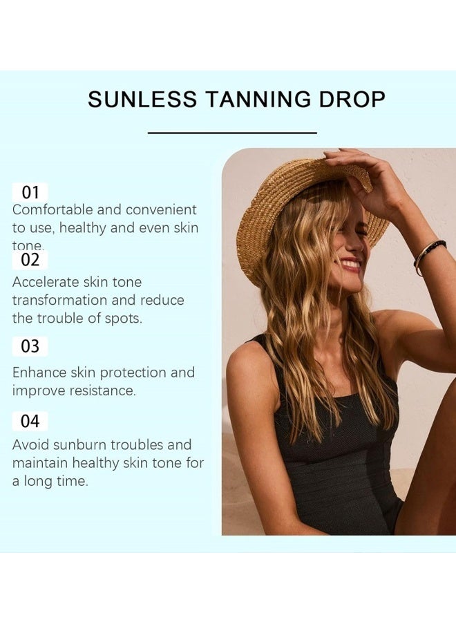 SNM Sunless Tanning Drops for Drinkable,  Self Tanner for Face & Body, Gradual Tan with Natural-Looking Glow, Easy-to-Use Daily Tanning Drops to Drink for a Bronzed Look, Hydrating Formula - Image 3