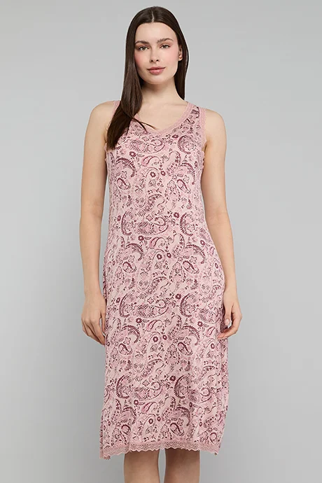 أر أند بي Paisley Print V-Neck Sleeveless Nightdress