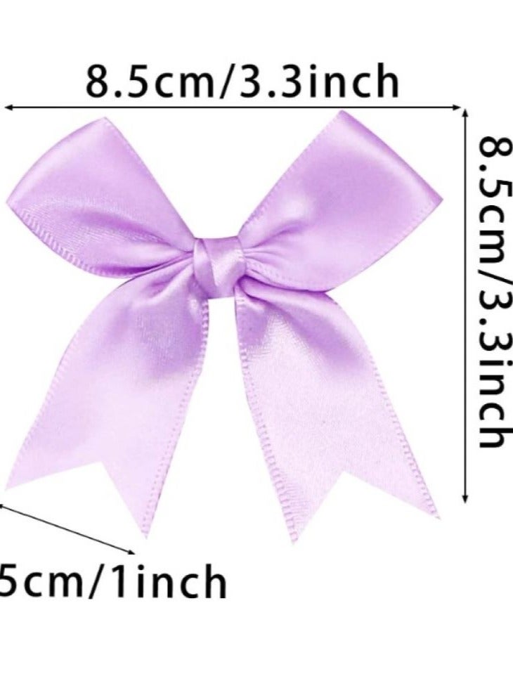 Purple Satin Bow Ribbon for decorating gift boxes and gifts for baby showers and birthdays, 25 pieces - Image 3